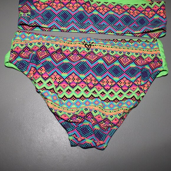 Multi Color 2 Pcs Justice Bikini Swimsuit Size 16 - Picture 7 of 10